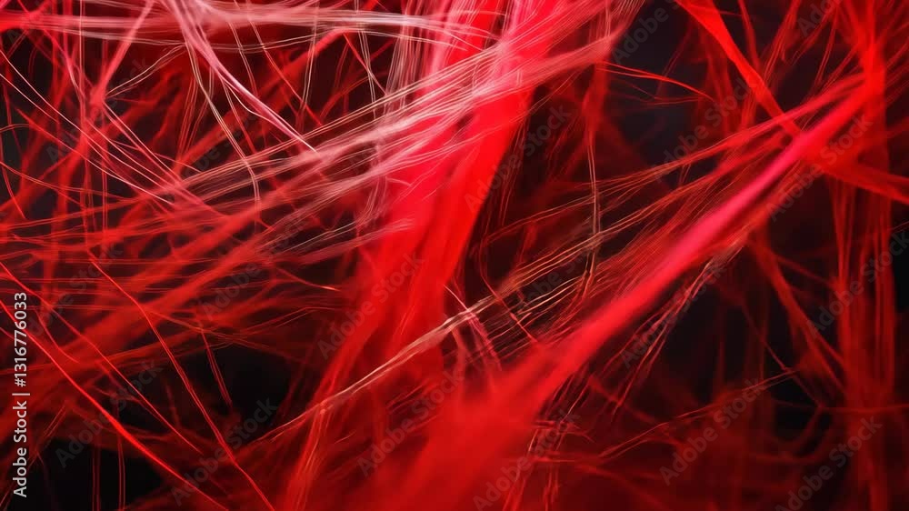 Poster abstract red threads interaction