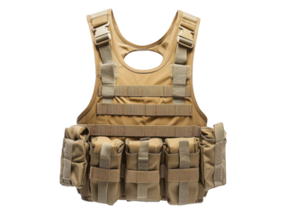 Military tactical vest on a white background