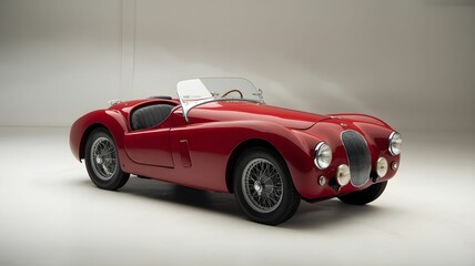 Obraz premium vintage red sports car isolated on white background