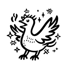 Fototapeta premium Whimsical bird illustration celebrating creativity and joy in the vibrant world of nature