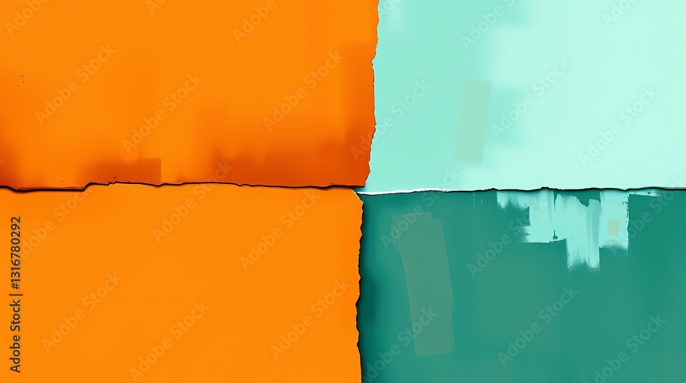 Poster abstract composition: a vibrant and modern abstract composition featuring four distinct color blocks
