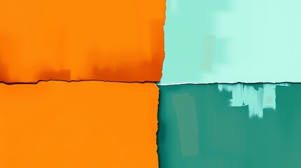 Naklejka premium Abstract Composition: A vibrant and modern abstract composition featuring four distinct color blocks. The artwork exudes a sense of contemporary design and aesthetic appeal.