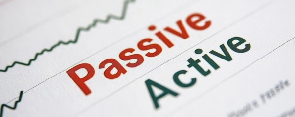 Obraz premium Close up of Financial Chart Showing Passive vs Active Investment Strategies