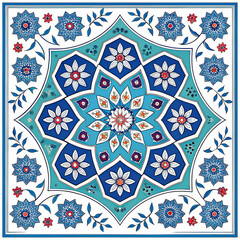tile design, floral pattern, geometric pattern, Islamic art, Turkish tile, Arabic art, mandala, decorative pattern, blue and white, teal and white, ornamental design, symmetry, pattern, texture, backg