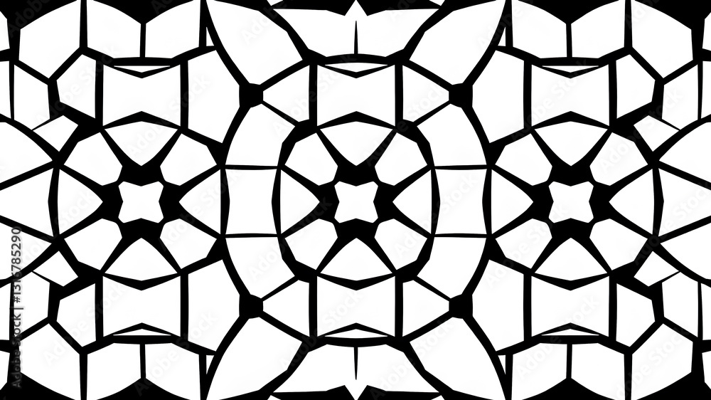 Poster ornate geometric pattern and artfully abstract multicolored background