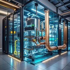Data center, storage, cooling system, AI, control tower, high-end computer, data storage, graphic card, eco-friendly storage, water cooling, advanced, cooling device,