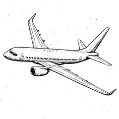 Flying over the horizon, a detailed vector representation of an airplane in motion captures the spirit of adventure and travel