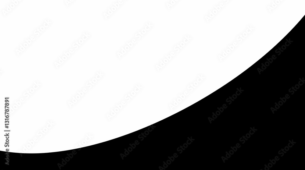 Poster dynamic contrast: a minimalist graphic composition of bold black and a contrasting curved lines on t