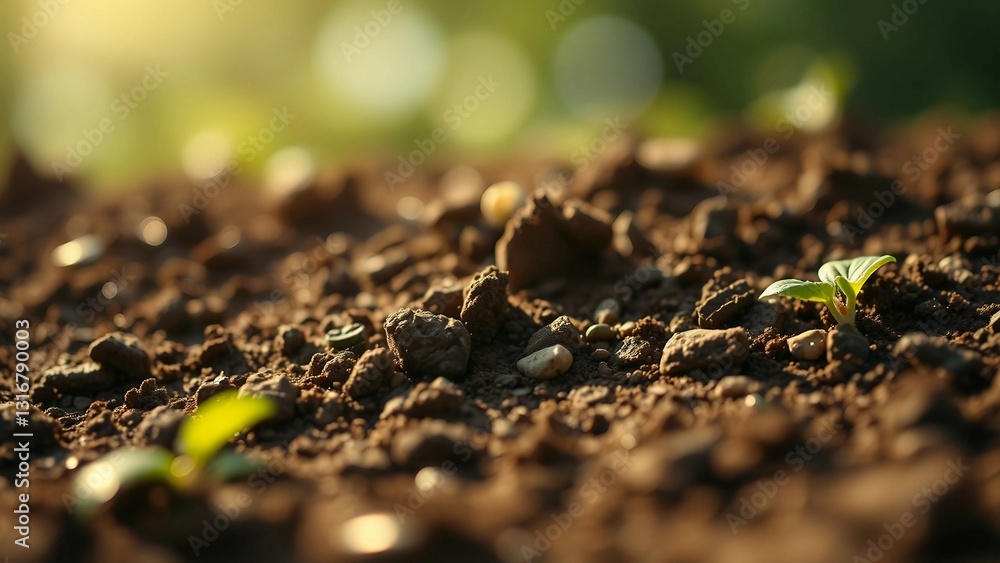 Poster idea of stability and consistency in soil is emphasized as an enduring presence amidst fluctuations
