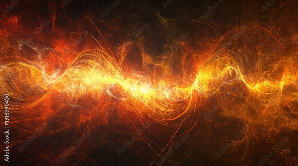 Poster abstract vibrant illustration of energy wave with fiery colors and dynamic light patterns for creati