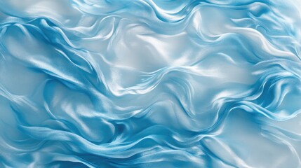 Obraz premium Elegant Blue Silk Fabric Flowing Gracefully, Soft Textures and Smooth Waves in a Dreamy Setting