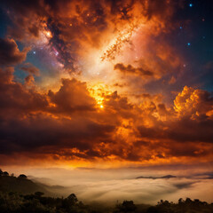 Obraz premium dramatic sunset sky