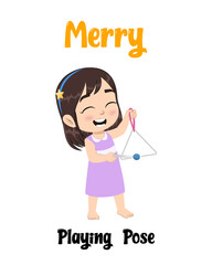 Kid playing clipart, cartoon stock vector. Girl playing clipart. Children playing clipart & vector.
