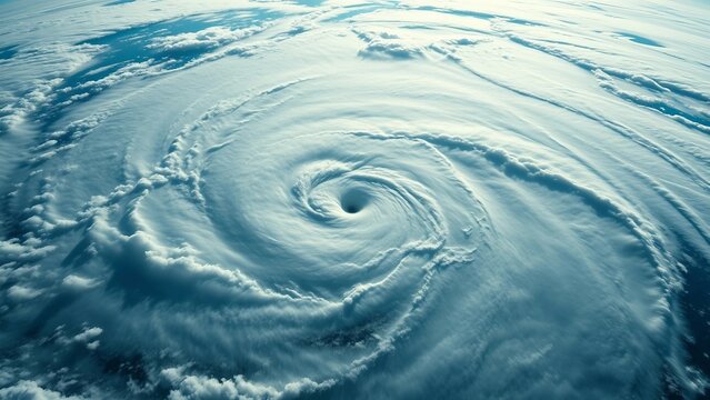 From an aerial perspective a satellite image captures vastness and powerful characteristics of a hur