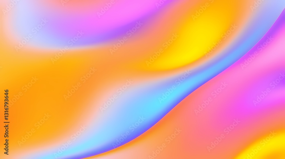 Poster vibrant liquid colors: a mesmerizing abstract background features smooth transitions of vivid hues, 