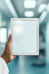 Doctor hold isolated blank screen digital tablet computer