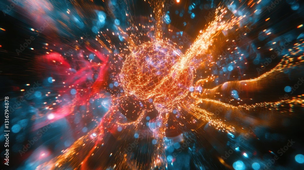 Aufkleber abstract explosion of color and light representing cosmic energy in a vibrant and dynamic universe o