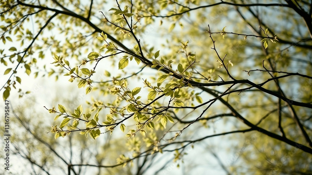 Poster connection between trees and wind is demonstrated through movement of leaves and branches symbolizin