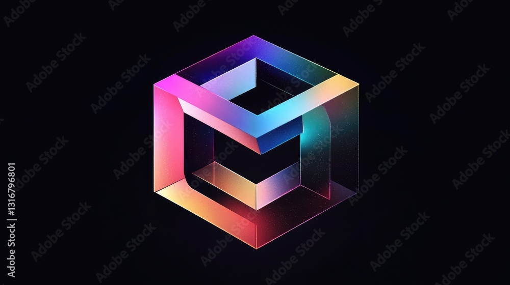 Poster vibrant 3d geometric shapes with abstract colors and background for creative design projects