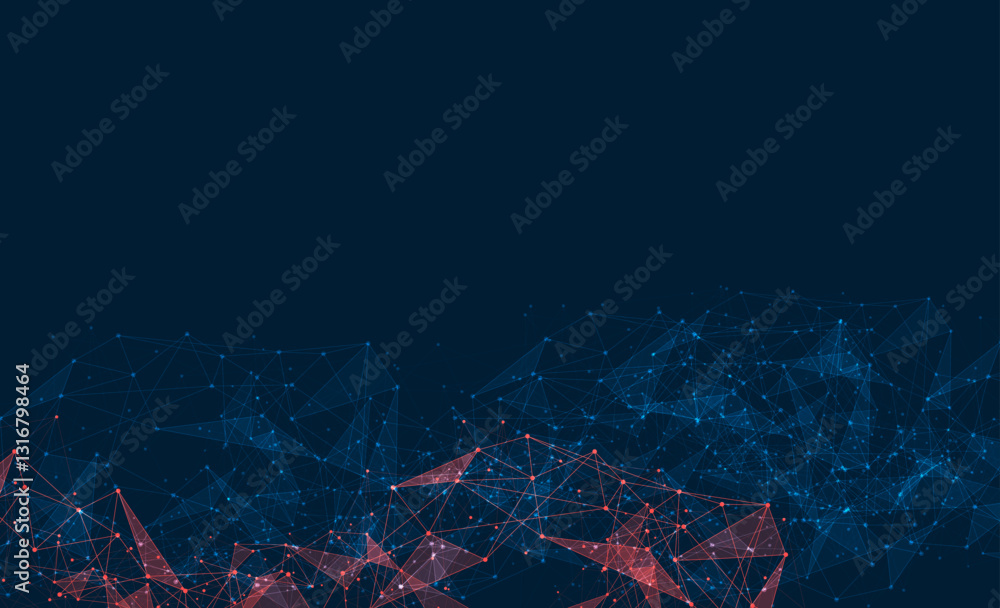 Poster geometric connected background. connecting dots and lines. global network connection. banner templat