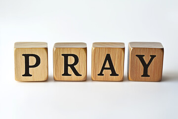 Wooden Alphabet Cube "PRAY"