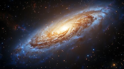 Fototapeta premium A stunning spiral galaxy illuminated by stars and cosmic dust, showcasing the beauty of space.