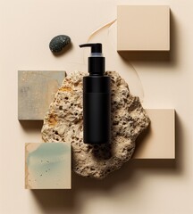 Background, mock up for placing products, experiment with including stone, wood, and nature-inspired textured accents to add subtle depth to mockups and layouts