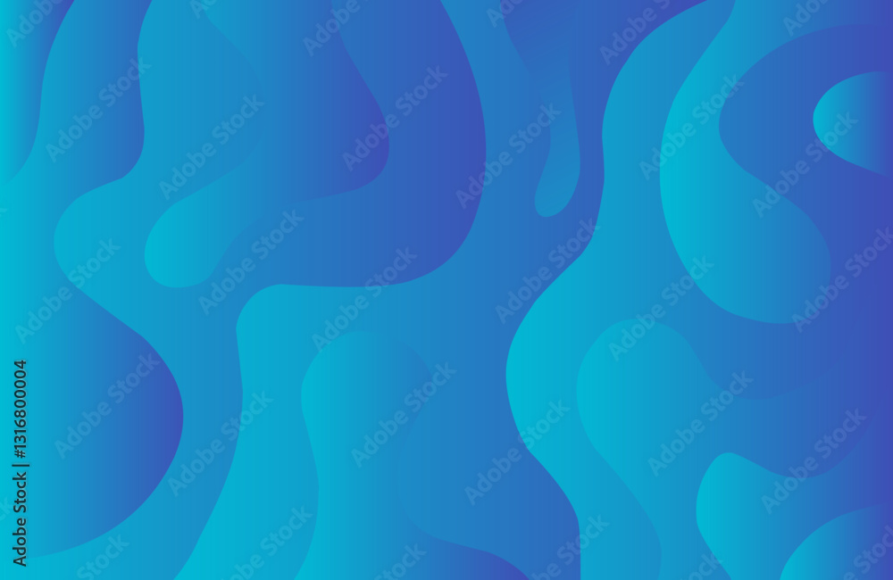 Fototapete blue abstract background multi wave, dynamic light blue wave pattern, modern flowing wavy lines, flu