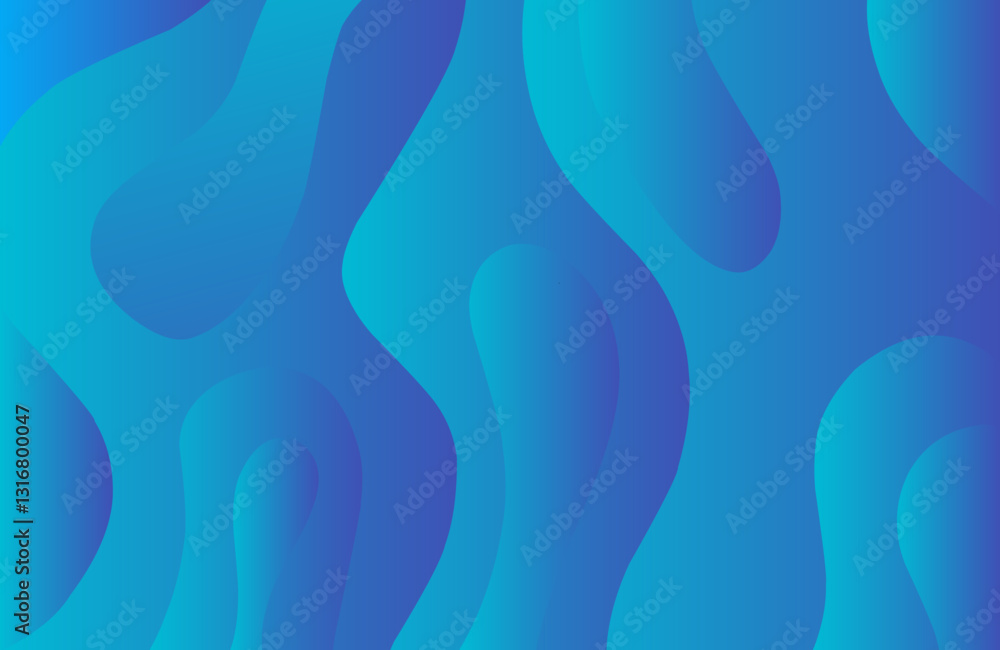 Fototapete blue abstract background multi wave, dynamic light blue wave pattern, modern flowing wavy lines, flu
