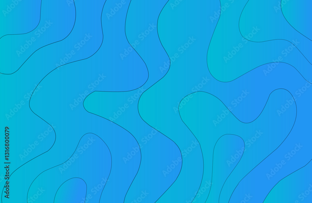 Fototapete blue abstract background multi wave, dynamic light blue wave pattern, modern flowing wavy lines, flu