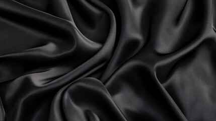 Obraz premium Professional Black Silk Background Texture for Design and Decoration