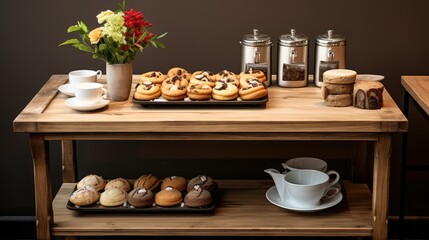 shop wood display table