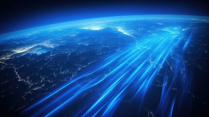 airplane blue light streaks