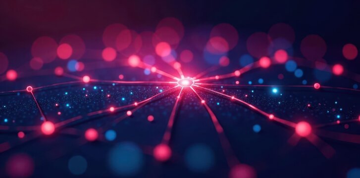 Abstract digital network security concept Lines and nodes , online business, computer privacy