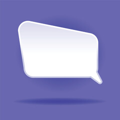 Fototapeta premium Vector 3D speech bubble on blue background