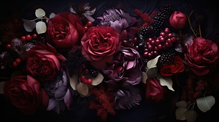purple dark floral