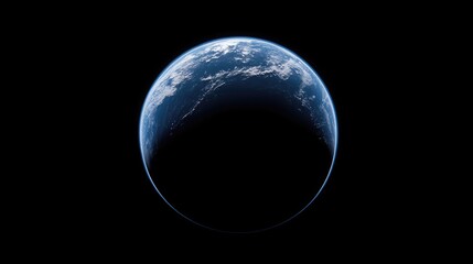 Obraz premium Deep Blue Planet Earth Surrounded by Infinite Space with Soft Cloud Formations and Curved Horizon