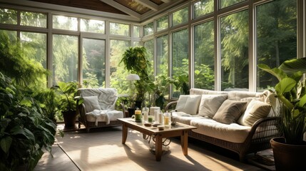 Fototapeta premium peaceful glass sun room