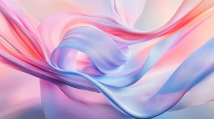 Fototapeta premium Abstract Flowing Fabric Textures in Soft Pastel Colors with Gentle Movement and Light Reflection for Artistic Background Design