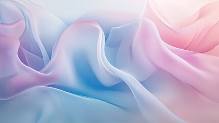 Fototapeta premium Soft Flowing Fabric in Gentle Pink and Blue Hues with Ethereal Light Effect for Artistic and Abstract Concepts