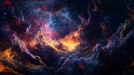 Abstract Geometric Space Digital Art Concept for Modern Design