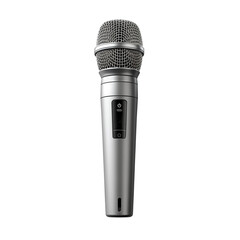 Grey Concert Microphone Isolated On White Background