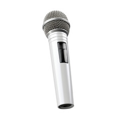 White Concert Microphone Isolated On Transparent Background