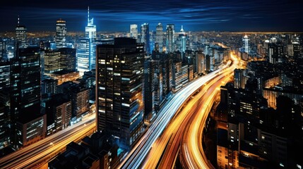 Fototapeta premium metropolis city light streaks
