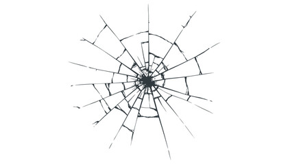 Cracked glass. Broken window, broken glass surface and broken glass texture silhouette. vector illustrations isolated