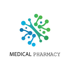 Logo design related to probiotic bacteria. Healthy nutrition ingredient for therapeutic