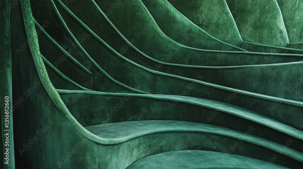 Poster soft green textures invite tranquility in this innovative seating arrangement. the elegant curves en