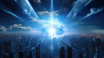 Obraz premium futuristic star burst graphic