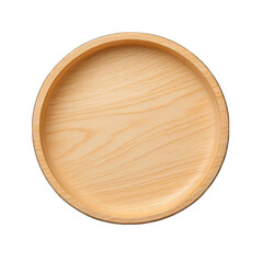 Round Wooden Serving Tray isolated on transparent background