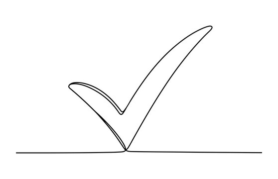 recommend clip art: Continuous line drawing check mark icon. Single line confirmation icon. Vector illustration